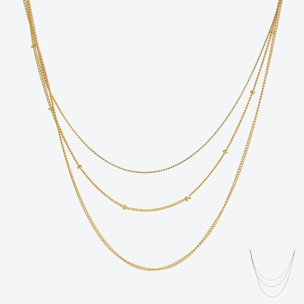 FUAMAY Collares Para Mujer 925 Silver Basic Layered Necklace for Women Basic Necklace