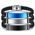 2022 Retro Trendy Unisex Charm Woven Stainless Steel Silver Plated Environmental Friendly Third Party Certified Bangle Engrave
