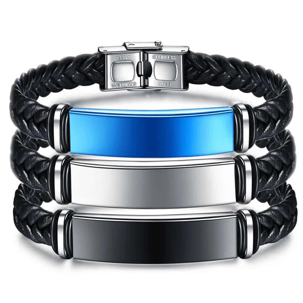 2022 Retro Trendy Unisex Charm Woven Stainless Steel Silver Plated Environmental Friendly Third Party Certified Bangle Engrave