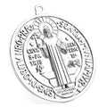 High Quality Large 90mm Alloy Silver Medal Catholic Saint Benedict Religious Metal Pendant Plated Jewelry Charm for Gift