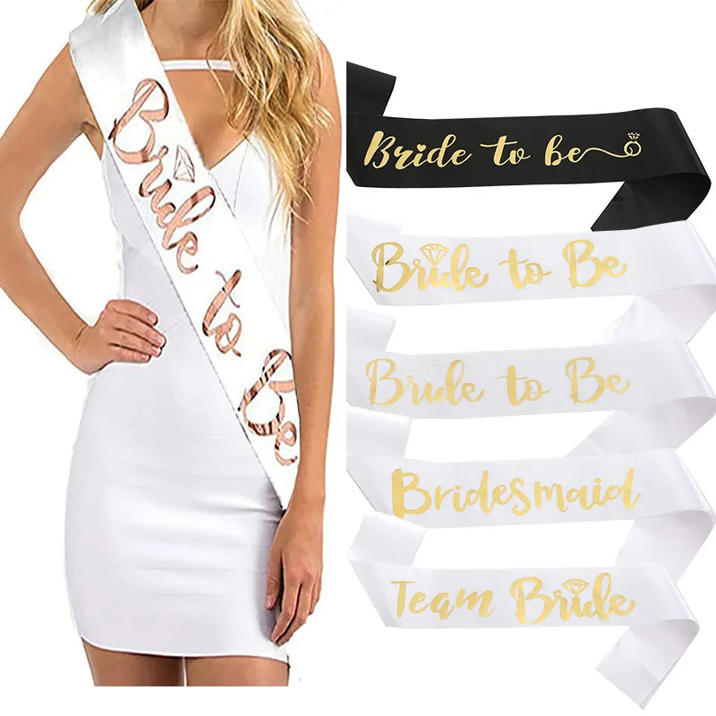 Ychon Satin Bride to Be Sashes Wedding Decoration Team Bride Sashes Bridal Bridesmaid Sash for Bachelorette Party