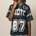 Custom Screen Printed Oversized Mesh Jersey Unisex Retro Soccer Boxy Cropped Top Jersey Football Fashion Tshirts