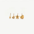 Trendy New Design Stainless Steel Cartilage Earrings with Tiny Zircons 18K Gold Plated Heart Ear Studs for Gift Piercing Jewelry