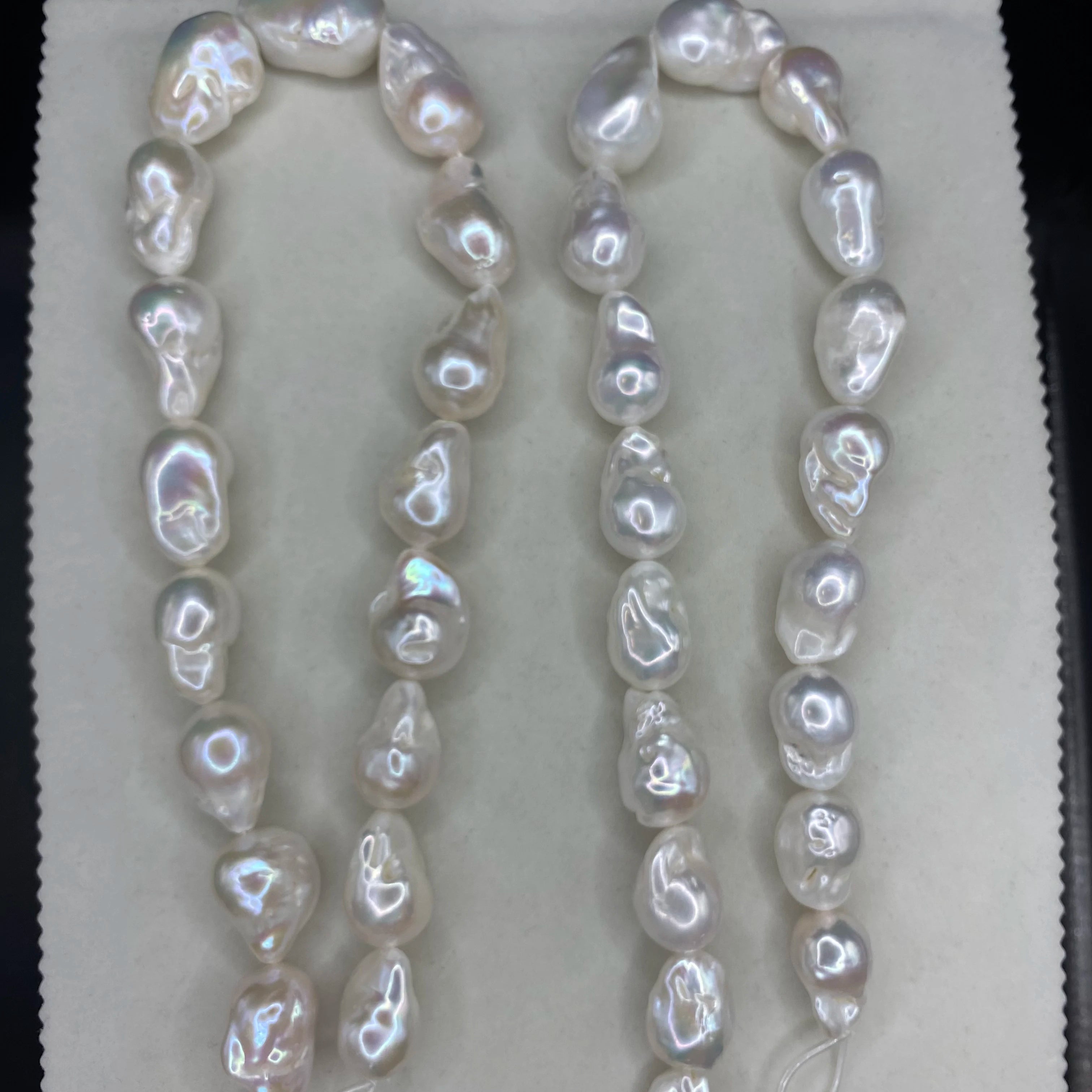 Wholesale Price Big Size 2A 14-15mm White Color Natural Freshwater Baroque Pearl String for Jewelry Making