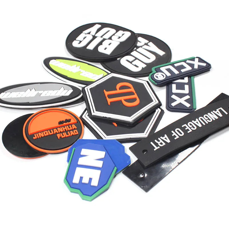 Custom Pvc Silicone Badge Rubber logo Patches Eco-friendly Plastic Pvc Labels for Clothes