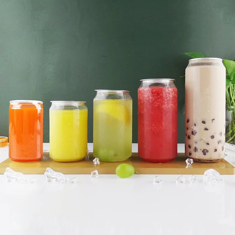 Factory Price Food Grade PET Beverage Bottle 210ml Round Silver Aluminum Cap for Tea Soda Energy Drinks Beer