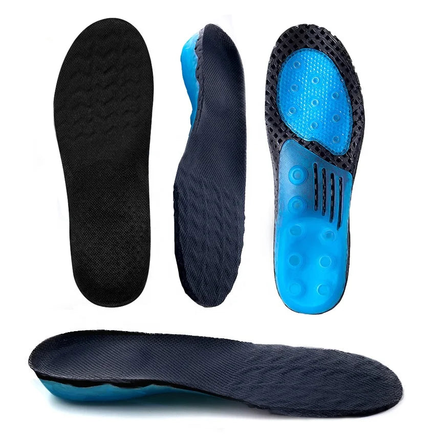 EVA Silicone High Elastic Absorbent Breathable Shock Absorption Non-Slip Insoles Sports Spring Orthotic Insoles HA00803a
