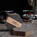 High-quality Custom Carved Round Hexagonal Wood & Felt Coasters & Large Placemats Custom Engraving for Restaurants Cafes Etc