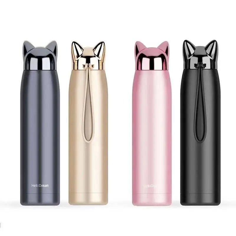 New Products  320ml Stainless Steel  Metal Double Wall Insulated Vacuum Flask Mouse Ear Gym Water Bottle for Kids