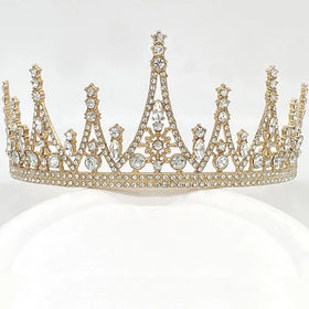 Pageant Tiaras Para Noivas Couronne 15.5cm Fashion Wedding Tiara Bridal Crowns for Queen Alloy Crystal Crown for Embellishments