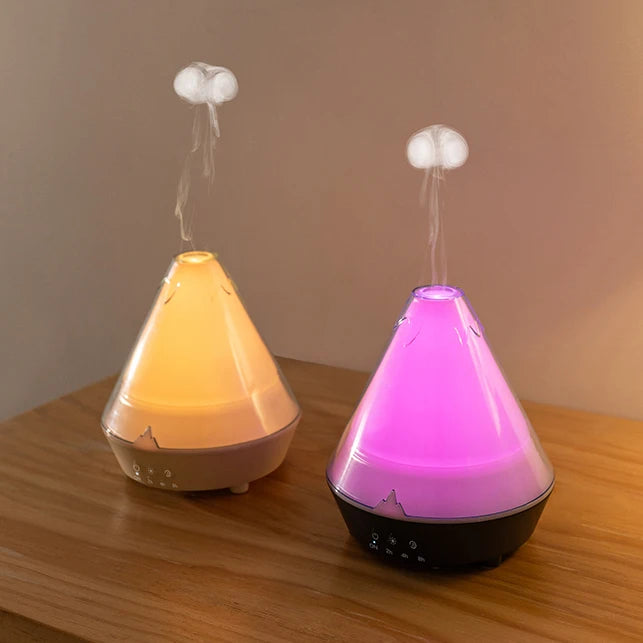 2024 New Ultrasonic Cool Mist Maker H2O 7 Light Colors Aroma Diffuser Fogger Flame Lamp Humidifier Essential Oil Household