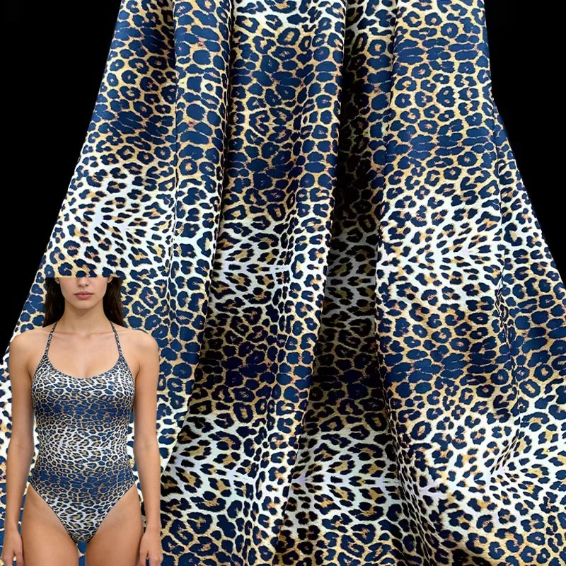 Ready to Ship Digital Cheetah Print Four Way Stretch Spandex 20 Nylon 80 Swimwear Fabric