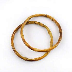 Meetee BF060 13cm Round Bamboo Handle Plastic O Ring Bag Handles Handmade Circle for Women Handbags Strap Replacement Accessory