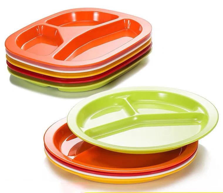 Colorful Melamine Food Tray 3 Compartment Melamine Dinnerware Serving Tray Wholesale