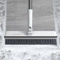 JOYBOS Floor Tile Cleaning Long Handle 2 in 1 Squeegee Broom Floor Scrub Brush Floor Scrub Brush