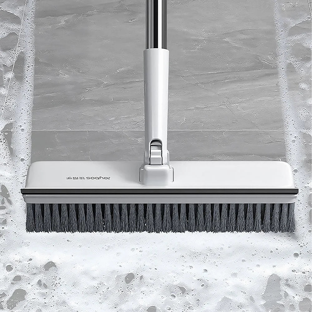 JOYBOS Floor Tile Cleaning Long Handle 2 in 1 Squeegee Broom Floor Scrub Brush Floor Scrub Brush