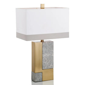 Luxury Marble Table Lamp Modern LED Desk Light Gold Metal Bedside Nightstand Lamp for Living Room Bedroom Hotel