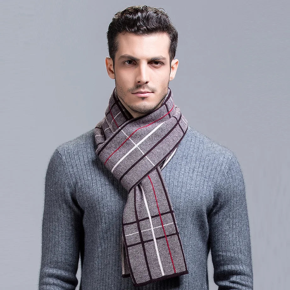 Totemic Plain Color Scarf for Men Winter Scarf Shawl Plaid Neck Scarf