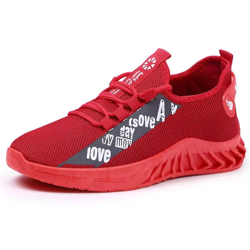New Men's Trendy Breathable Casual Shoes Sports Shoes Lace up Soft Soled Low Cut Running Shoes