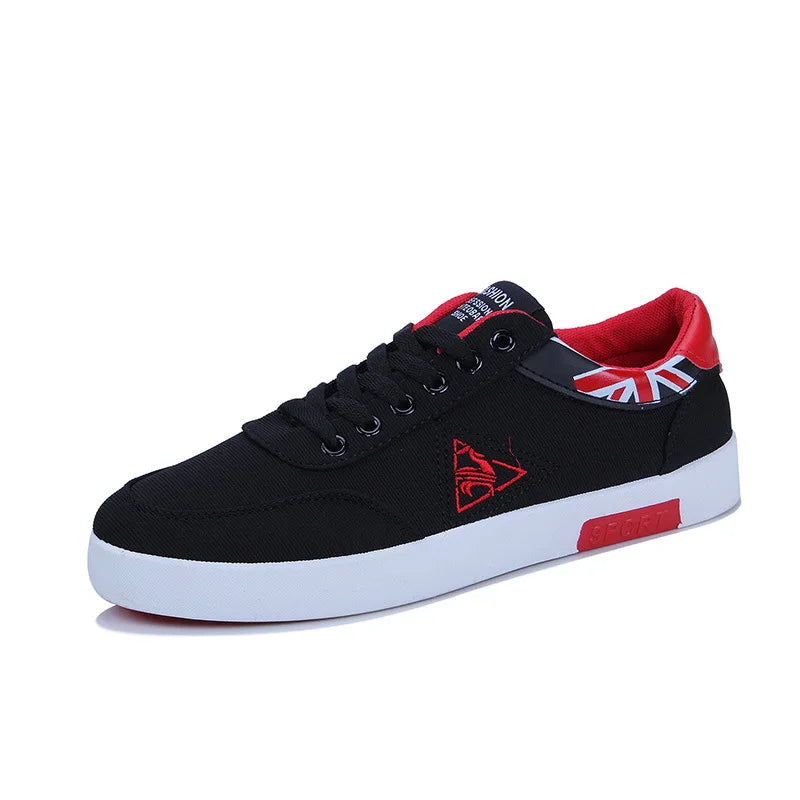 New Design Spring Fashion Casual Canvas Shoes Lace-up Black Shoes
