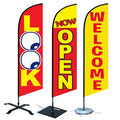70x350 cm 100D Polyester Outdoor Tear Drop Flag with Feather Flag Pole Base Sales Feather Flag Banner Outdoor Custom Printed
