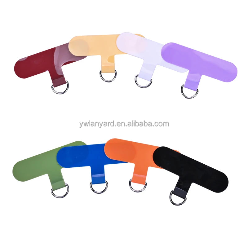 Durable TPU Mobile Phone Patch Pad T Shape with D Ring Custom logo Phone Patch Tether Tab Replacement Phone Strap Accessories