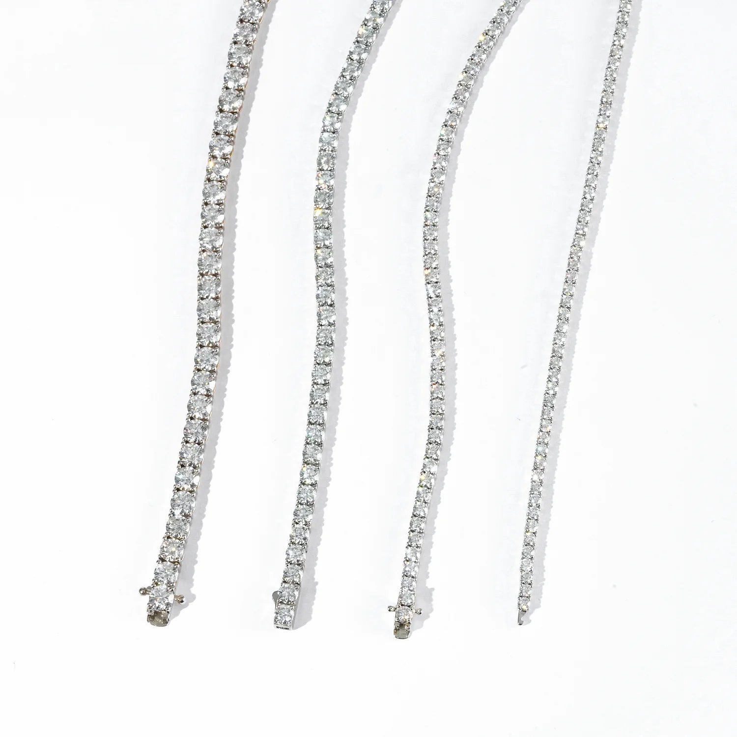 HIP POP 3mm Moissanite Tennis Bracelet  925 Sterling Sliver  Tennis Bracelet Moissanite