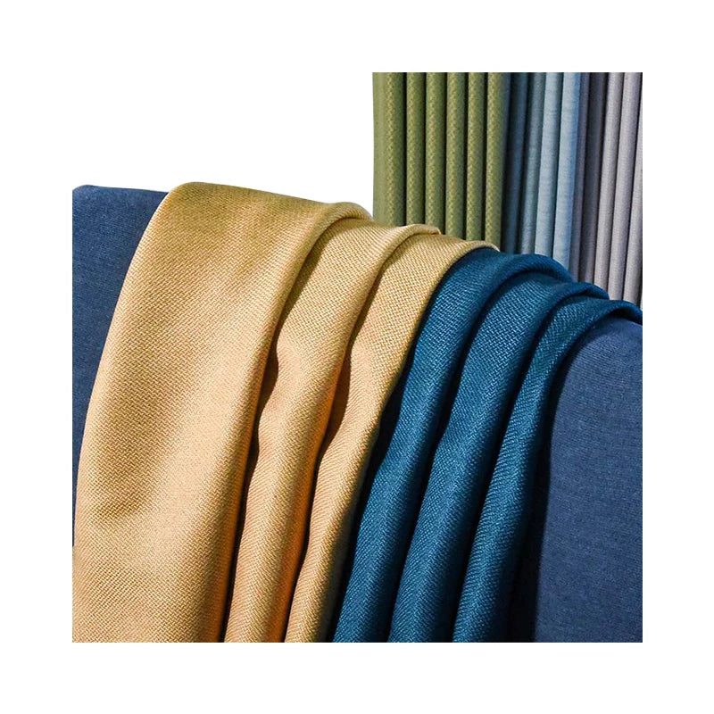 Herringbone Twill Imitation Linen Warp Woven Dyed Blackout 100% Polyester Fashion Shading Curtain Fabric