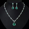 Jachon New Crystal Jewelry Set for Women's Jewelry  Cubic Zircon Necklace and Earrings Jewelry Set for Women Wedding Accessories