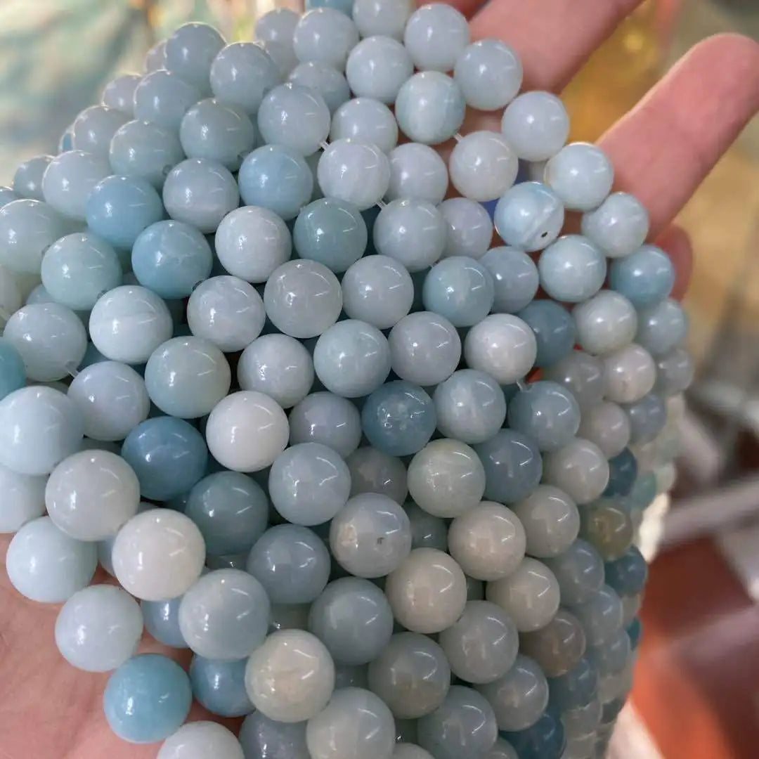 Bestone Genuine Natural Gemstone Stone 4mm Loose Round Amazonite Beads for Jewelry Making