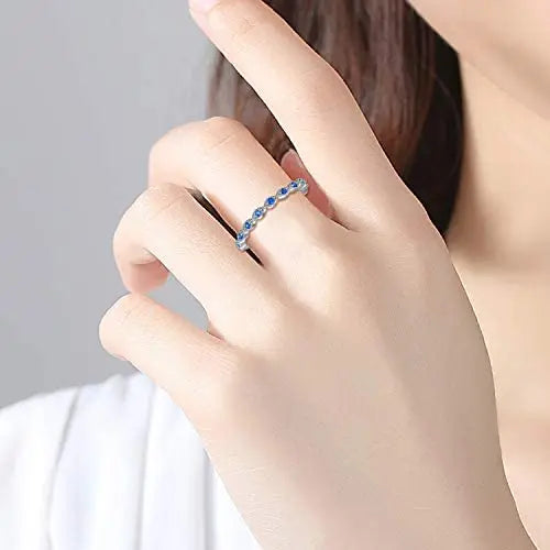 Fine Jewelry 925 Sterling Silver Cubic Zircon Devil Eye Good Luck Ring for Women