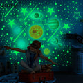 Glow in the Dark Stars and Planets for Ceiling Glowing Solar System Wall Stickers Sun Planets Moon Stars Decals Decors SD1306