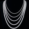 In Stock Wholesale Men Women 2-6mm 925 Sterling Silver Hip Hop Jewelry Vvs Mossanite Moissanite Diamond Tennis Necklace Chain