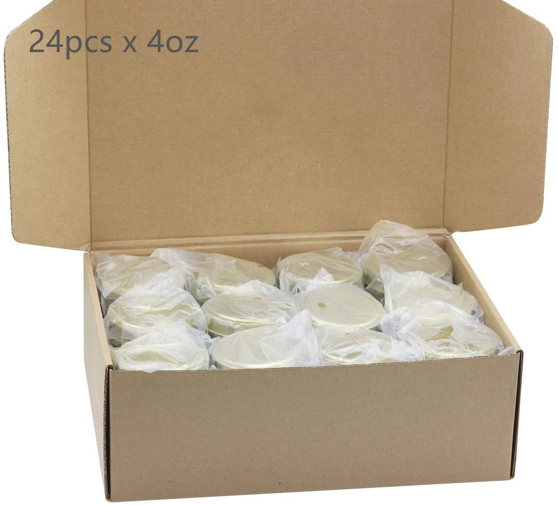 24 Piece 4oz Round Silver Rose Gold White Matte Black Candle Tin Can with Paper Gift Box
