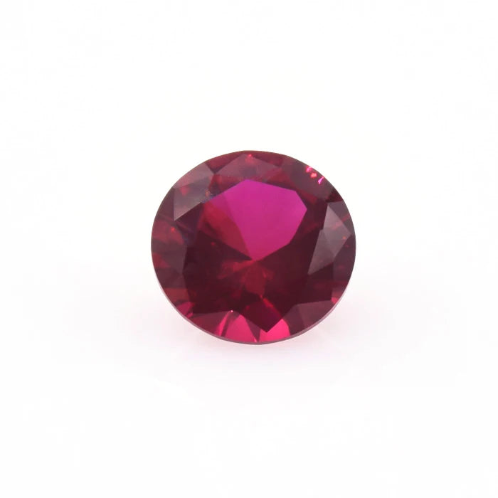 Hydrothermal Corundum Round Shape Lab Created Loose Ruby Gemstones 5# Red Loose Gemstone for Sale Price