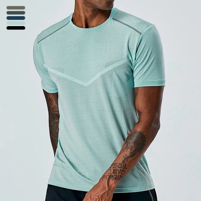 Oversized Performance Tee Printed Quick Drying Ropa Deportiva Para Hombres Crew Neck Sports Training Men's Short Sleeve T-shirt
