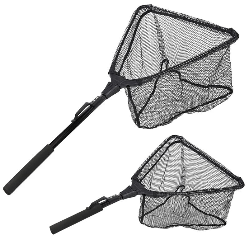 WEIHE Foldable Triangle Head Landing Net 30*30cm 40*30cm Aluminium Alloy Rod