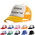 Custom Printed logo Spring and Summer Sun Hats Duck Tongue Mesh Caps Advertising Children's Trucker Hat Caps