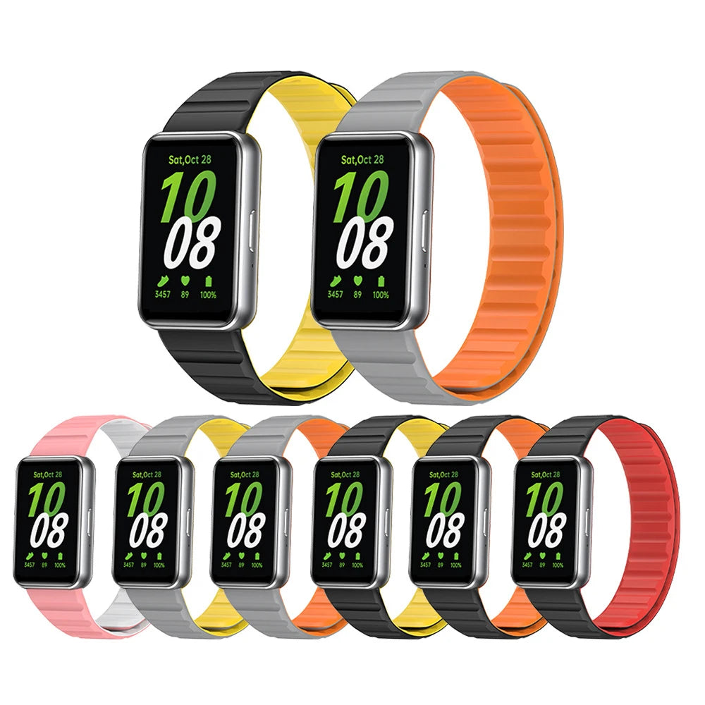 ShanHai for Samsung Galaxy Fit 3 Strap Silicone Magnetic Loop Watch Band for Samung Galaxy Fit 3 Smart Bracelet Wristband Belt