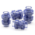 YIFENG UPVC Transparent Pipe Fittings Double Live Check Valve Fish Tank Plastic Check Valve Water Stop Valve