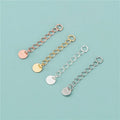 Fashion Round Disc Extension Chain 925 Silver Waterproof for Diy Accessories Jewelry