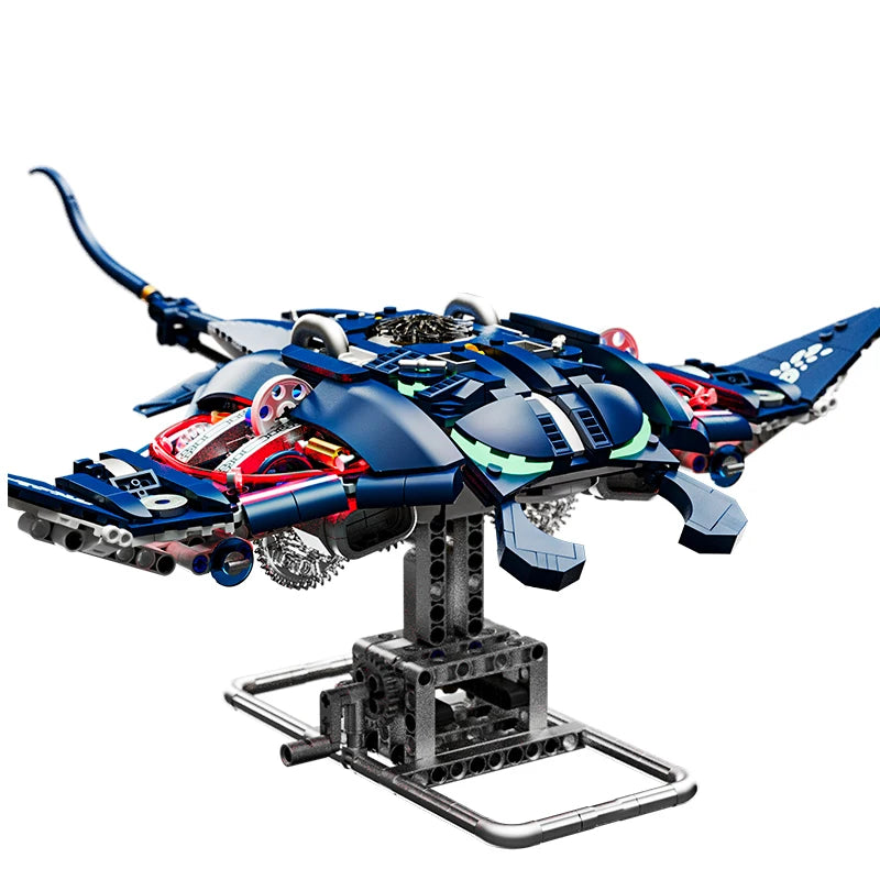 13057 Semi Mechanical Mobulidae Manta 966+pcs Building Blocks DIY Set with Display Stand ABS Plastic Puzzle Assembly Bricks Toys