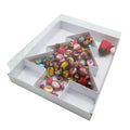 White Sweets Dessert Food Lollipop Confectionery Packaging Letter Cardboard Lid Christmas Tree Shaped Gift Box