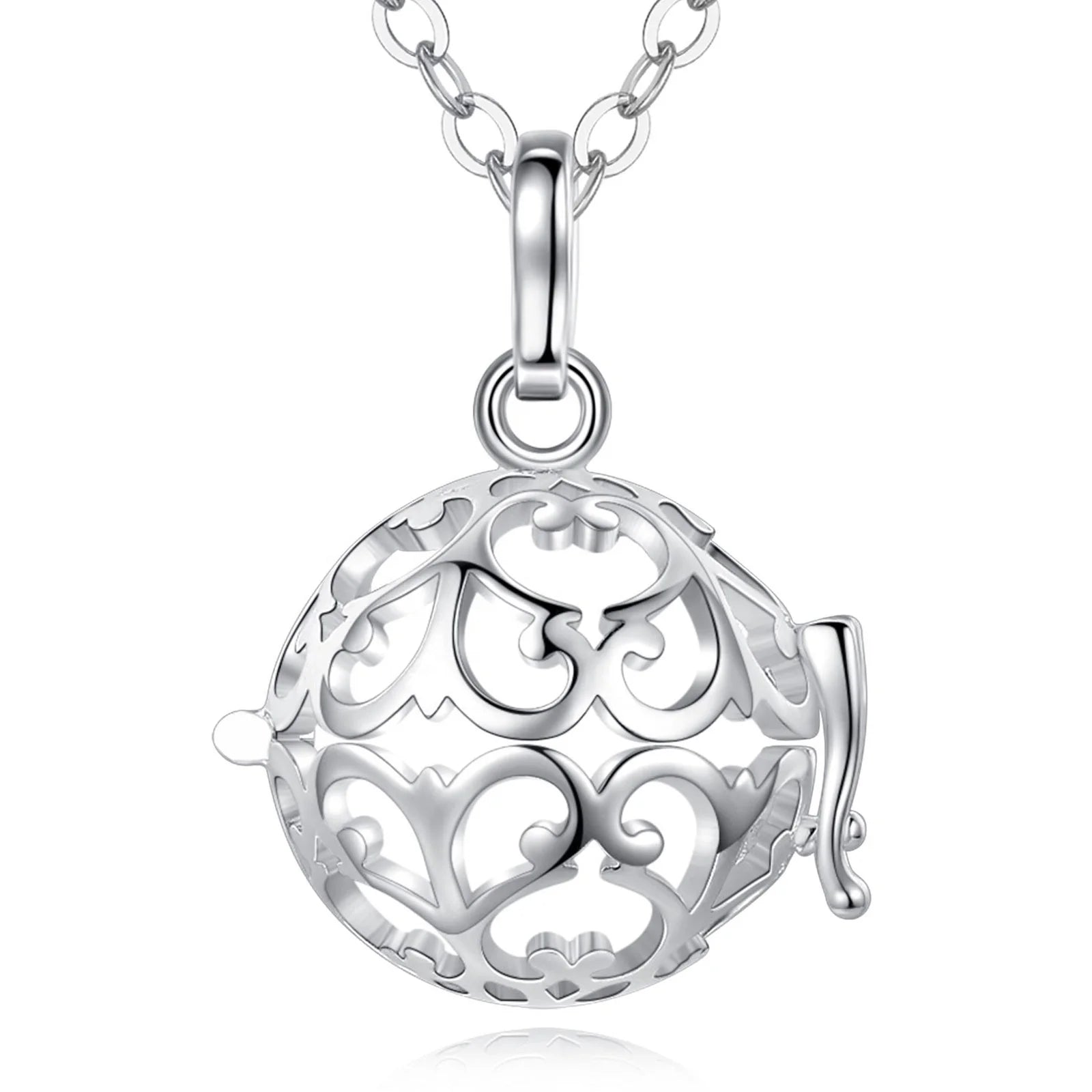Isunni Jewelry Copper Silver Plated Vintage Mexican Bola Harmony for Cage Shape Pregnancy Necklace