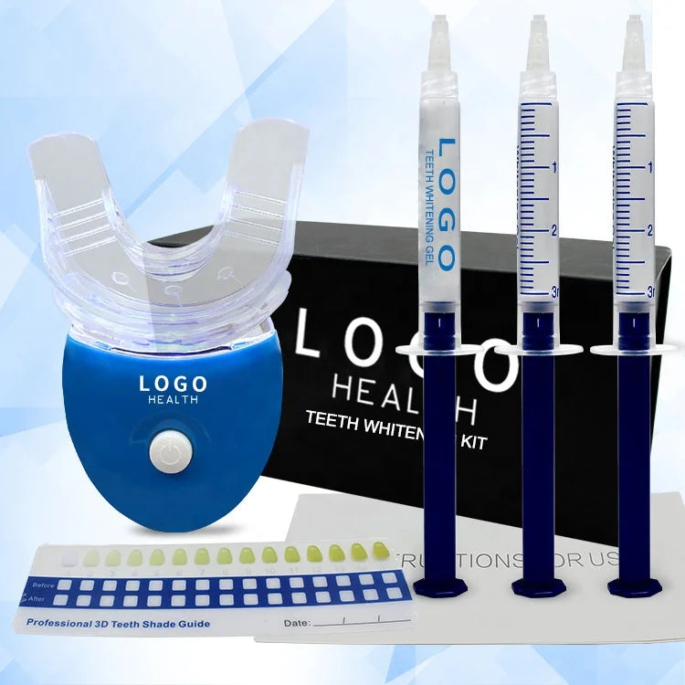 Your Own Logo Packaging Box Peroxide Gel Refill Travel Dental Beautiful Home Use Led Portable Teeth Whitening Kit