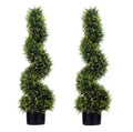 C086 Artificial Cypress Spiral Tree Potted Artificial Plants Green Boxwood Topiary Bonsai Tree for Indoor Outdoor Decor