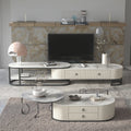 Rock Panel TV Cabinet Coffee Table Modern and Simple Household Storage Floor Cabinet Light Luxury TV Cabinet Combination