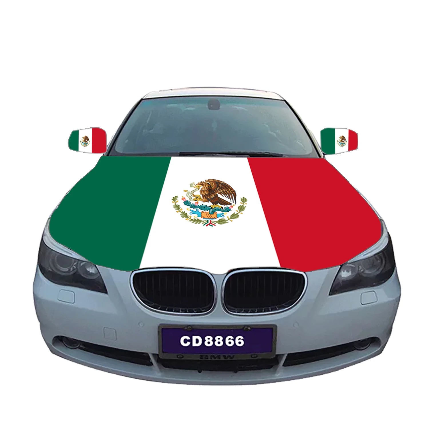 48h Fast Delivery Custom Size Engine Flags 115x150cm 100%Polyester Cover Rearview Mirror Custom Mexican Car Hood Flag
