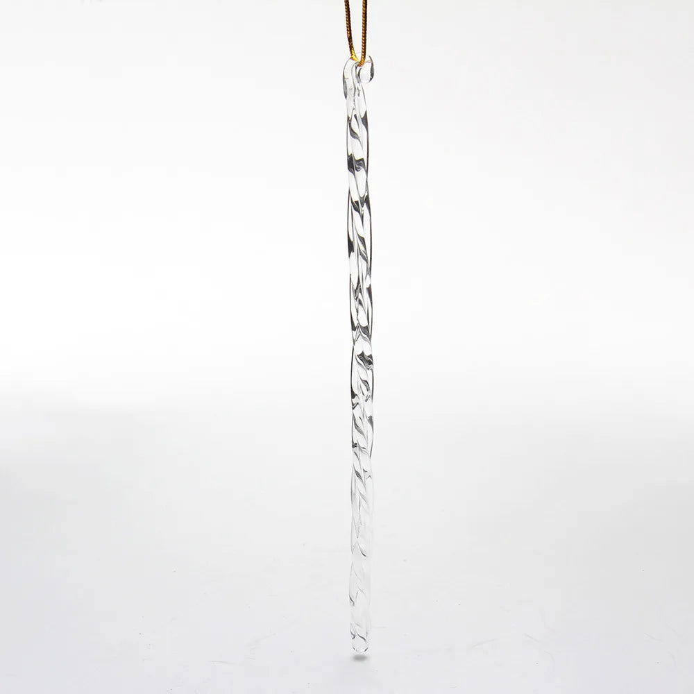 Handmade Transparent Glass Ice Strip Christmas Pendant Eco-friendly Silk Screen Printed Elegant High Quality Customizable Stock MegaBDM