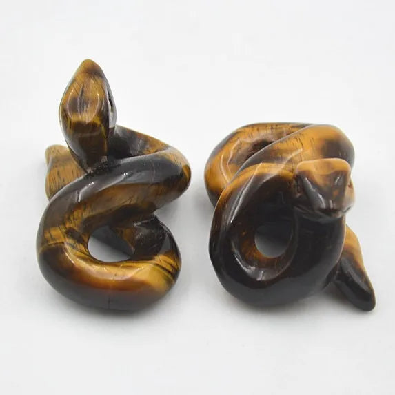 HY New Natural Yellow tiger Eye Vivid Snake Used for Decoration 50*34*34mm Precious Stone Crafts